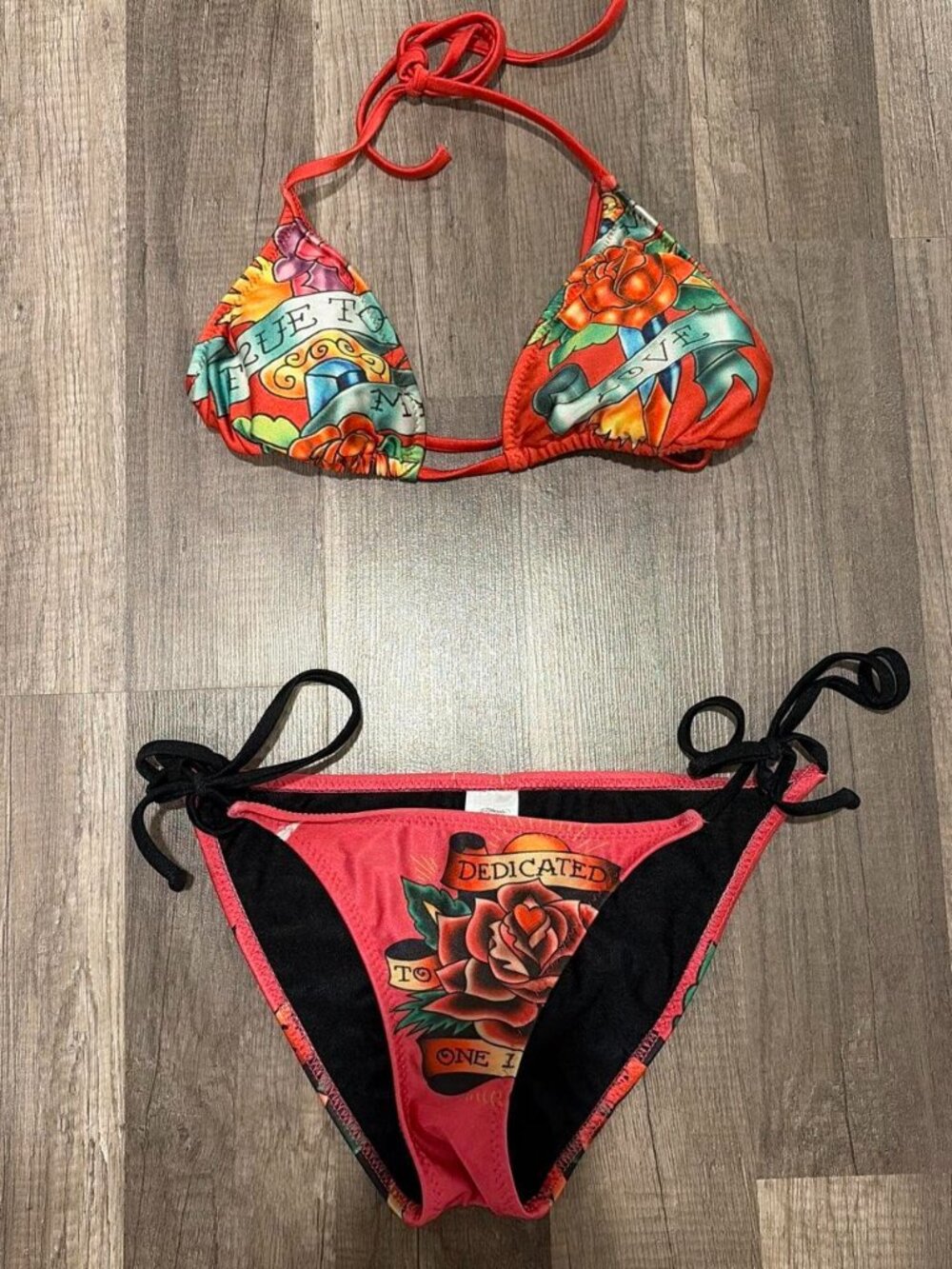Vintage Y2K Ed Hardy Bikini Set